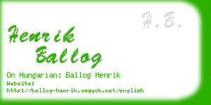 henrik ballog business card